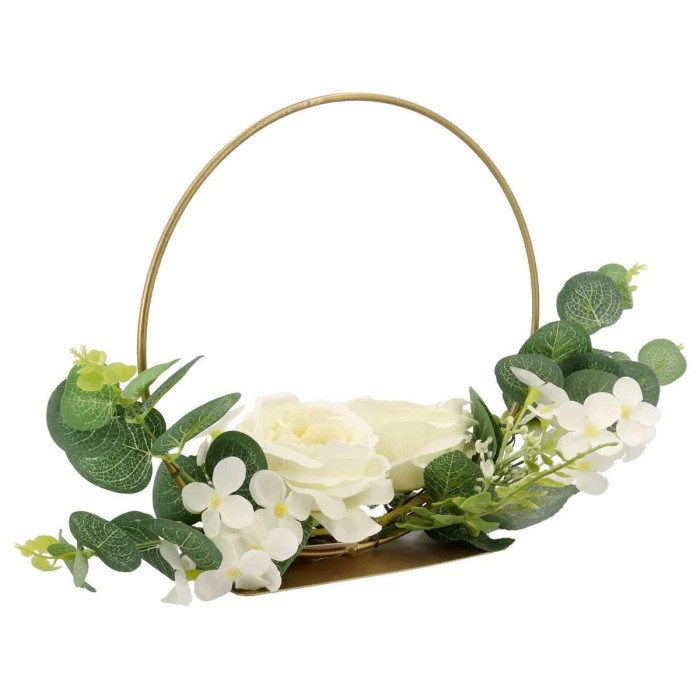 DECOR METAL TONDO PICCOLO CON BASE D20 PANNA